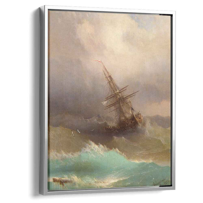 Ship in the Stormy Sea (1887) by Ivan Aivazovsky