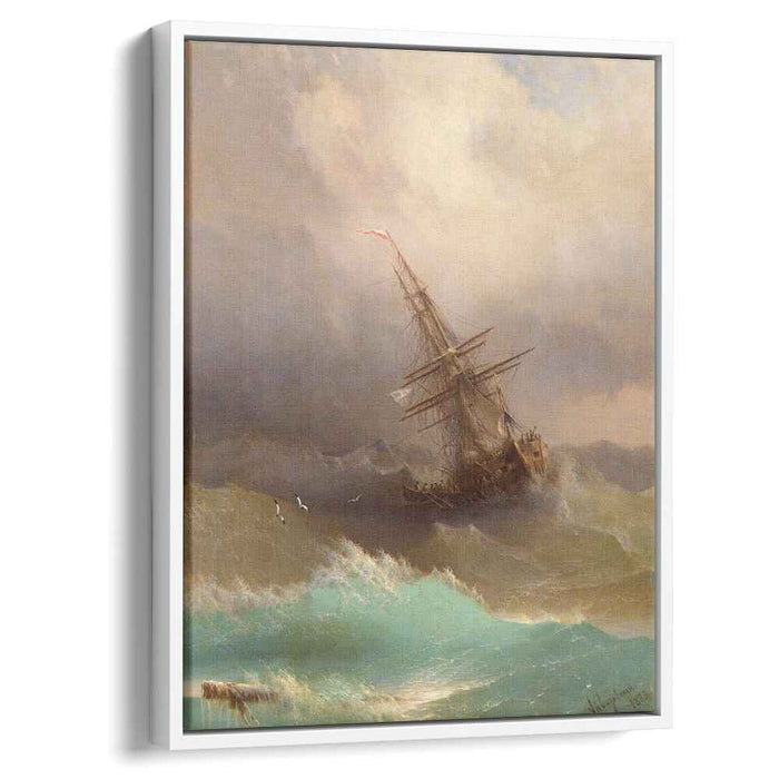 Ship in the Stormy Sea (1887) by Ivan Aivazovsky