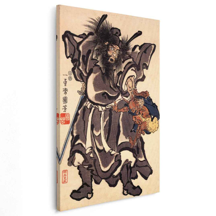 Shoki and Demon, Edo period by Utagawa Kuniyoshi
