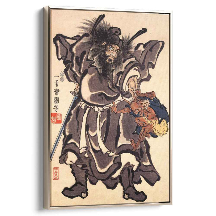 Shoki and Demon, Edo period by Utagawa Kuniyoshi
