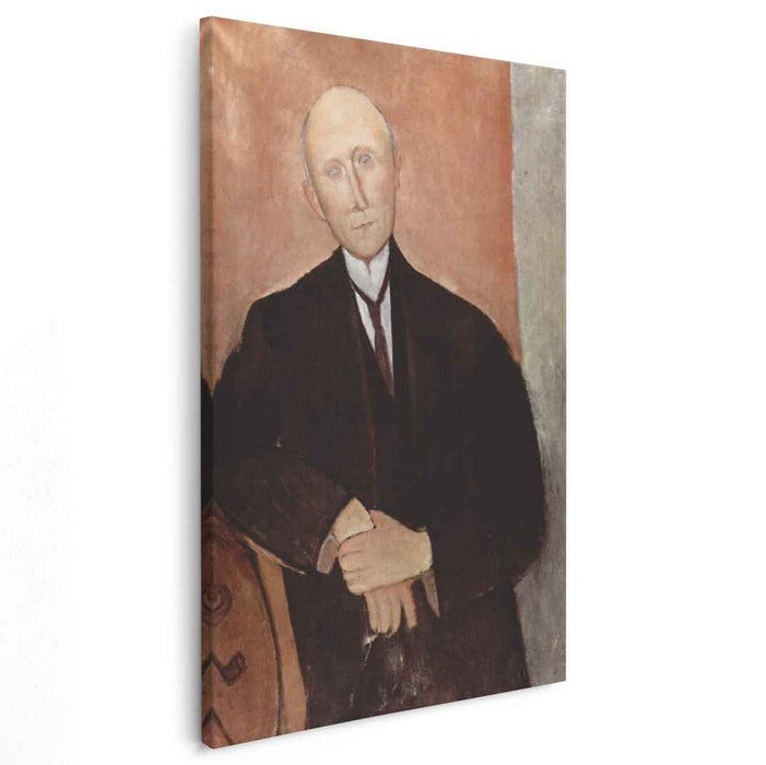 Sitting man on orange background (1918) by Amedeo Modigliani