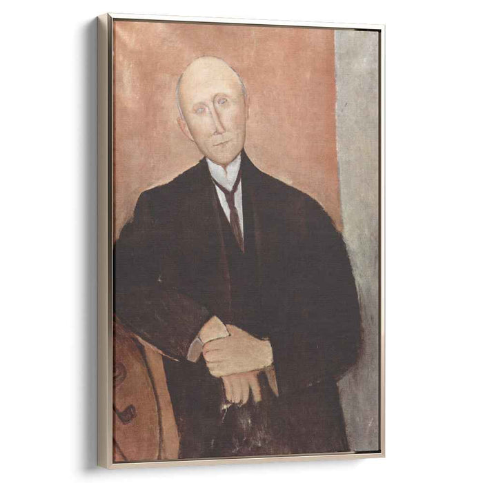 Sitting man on orange background (1918) by Amedeo Modigliani