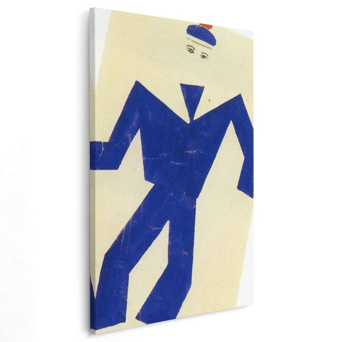 Skating Rink Marine blue and red drawing of costume (1921) by Fernand Leger