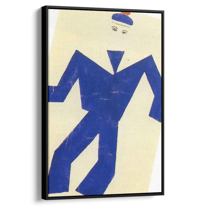 Skating Rink Marine blue and red drawing of costume (1921) by Fernand Leger