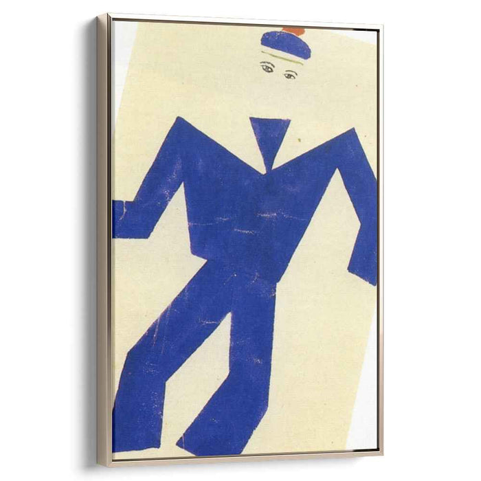 Skating Rink Marine blue and red drawing of costume (1921) by Fernand Leger