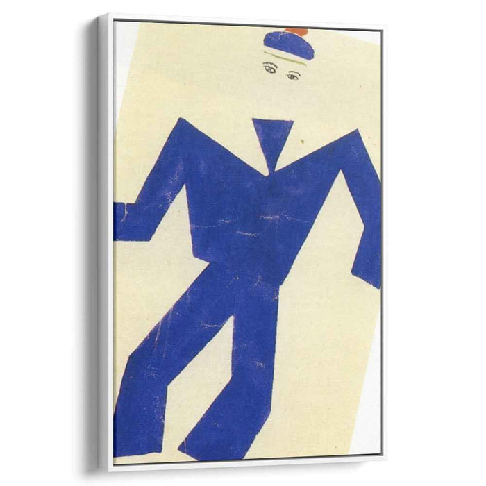 Skating Rink Marine blue and red drawing of costume (1921) by Fernand Leger