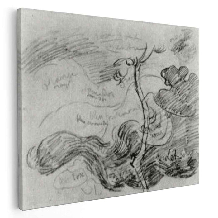 Sketch of a Tree against Clouds with Colour Annotations (1890) by Vincent van Gogh