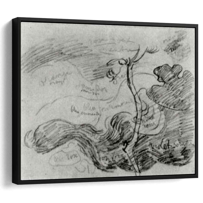 Sketch of a Tree against Clouds with Colour Annotations (1890) by Vincent van Gogh