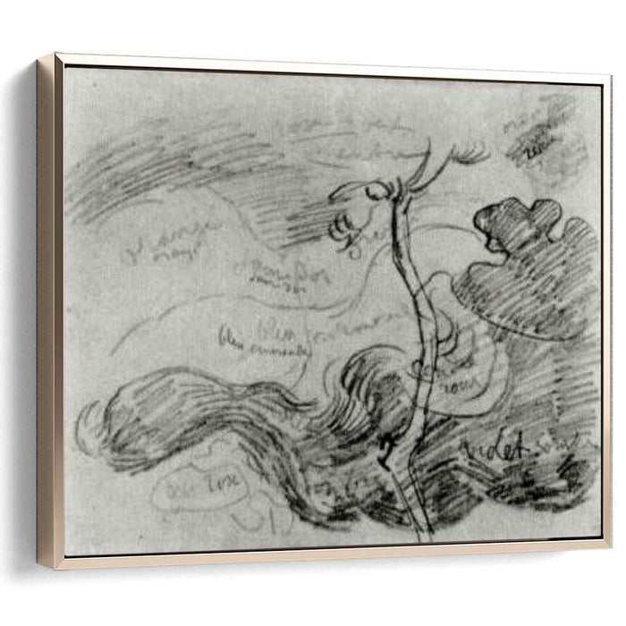 Sketch of a Tree against Clouds with Colour Annotations (1890) by Vincent van Gogh