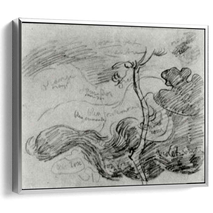 Sketch of a Tree against Clouds with Colour Annotations (1890) by Vincent van Gogh