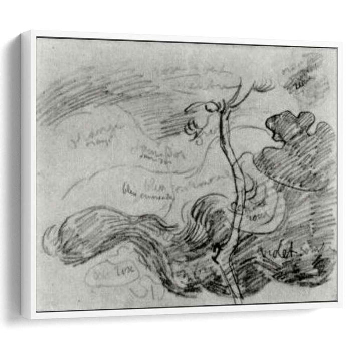 Sketch of a Tree against Clouds with Colour Annotations (1890) by Vincent van Gogh