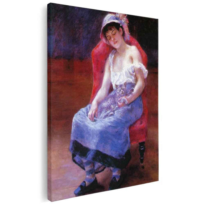Sleeping Girl (Girl with a Cat) (1880) by Pierre-Auguste Renoir