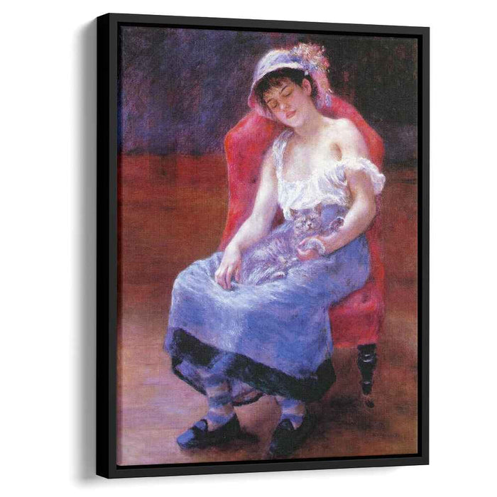 Sleeping Girl (Girl with a Cat) (1880) by Pierre-Auguste Renoir