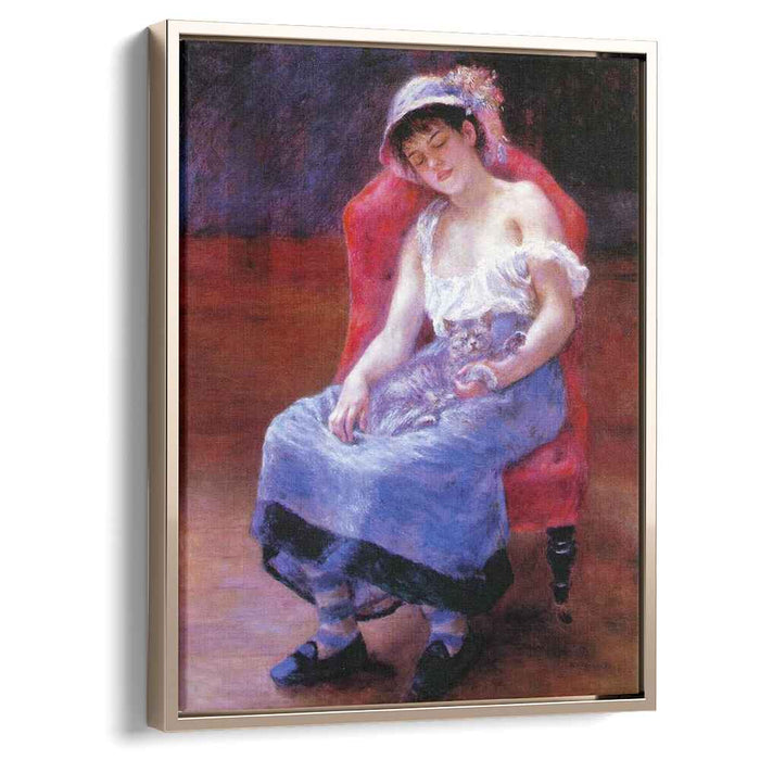 Sleeping Girl (Girl with a Cat) (1880) by Pierre-Auguste Renoir