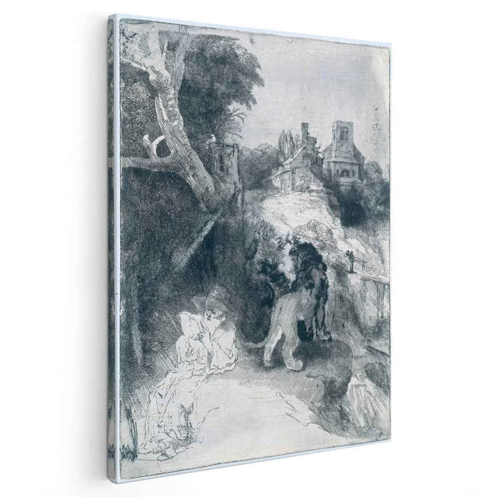 St. Jerome in an Italian landscape (1653) by Rembrandt