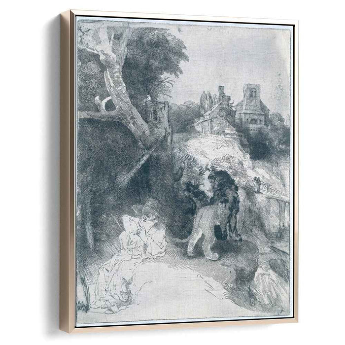 St. Jerome in an Italian landscape (1653) by Rembrandt