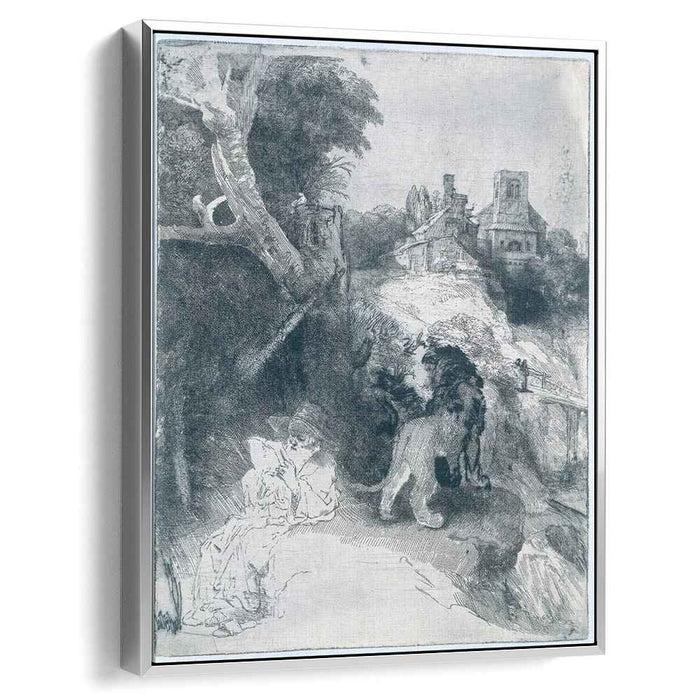 St. Jerome in an Italian landscape (1653) by Rembrandt