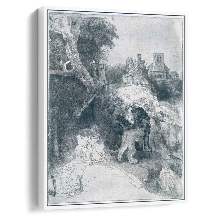 St. Jerome in an Italian landscape (1653) by Rembrandt