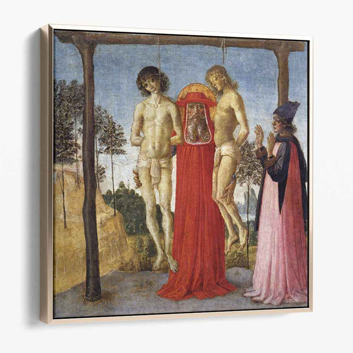 St. Jerome who attends two unfairly hanged (1473) by Pietro Perugino