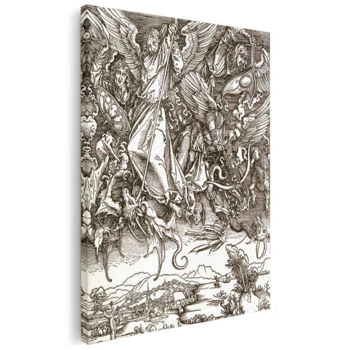 St. Michael and the Dragon, from a Latin edition by Albrecht Durer