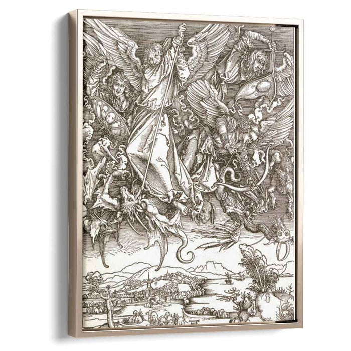 St. Michael and the Dragon, from a Latin edition by Albrecht Durer