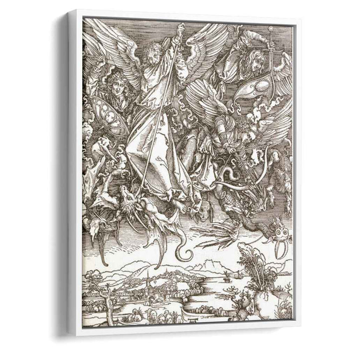 St. Michael and the Dragon, from a Latin edition by Albrecht Durer