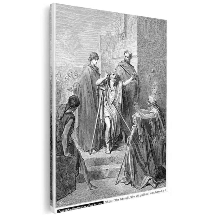 St. Peter And St John At Beautiful Gate by Gustave Dore