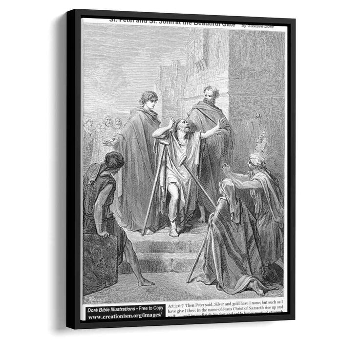 St. Peter And St John At Beautiful Gate by Gustave Dore