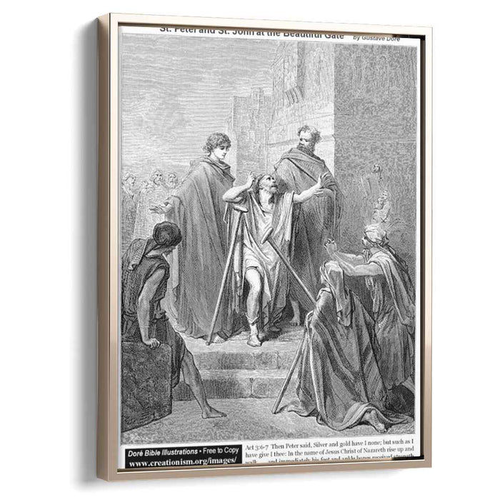 St. Peter And St John At Beautiful Gate by Gustave Dore