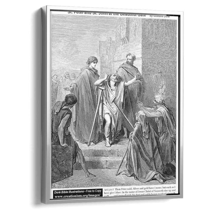 St. Peter And St John At Beautiful Gate by Gustave Dore