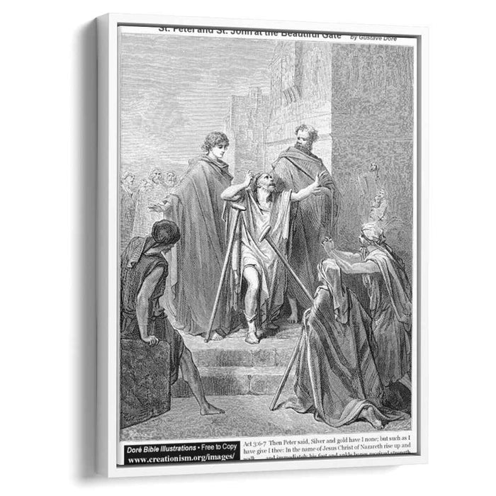 St. Peter And St John At Beautiful Gate by Gustave Dore