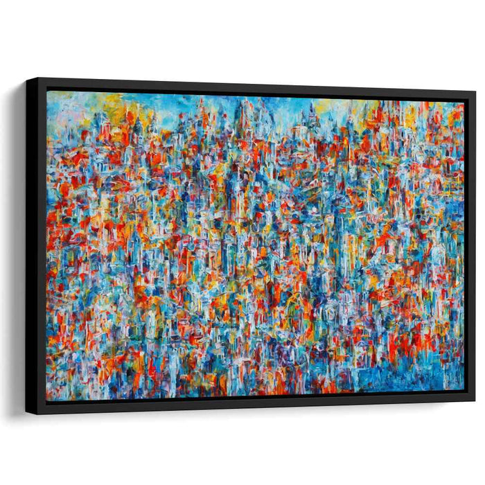 Urban Wanderlust: Abstract Expressionist Cityscape Canvas Art Print