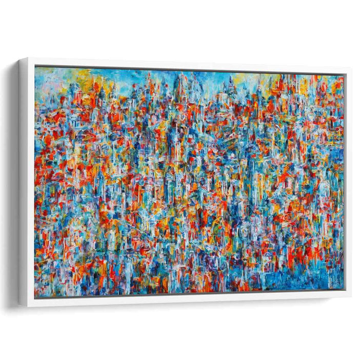 Urban Wanderlust: Abstract Expressionist Cityscape Canvas Art Print
