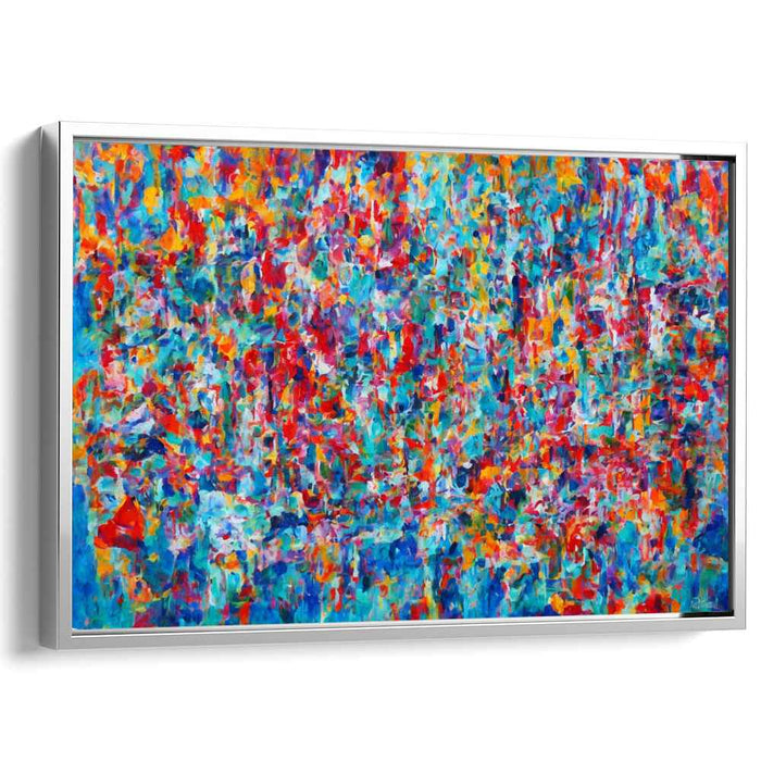 Energizing Kaleidoscope: Abstract Expressionist Color Burst Canvas Art Print