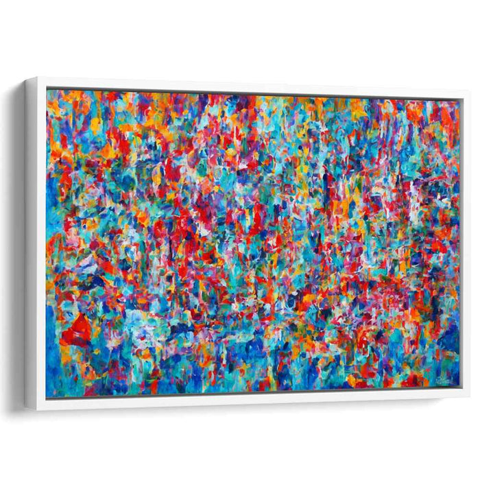 Energizing Kaleidoscope: Abstract Expressionist Color Burst Canvas Art Print