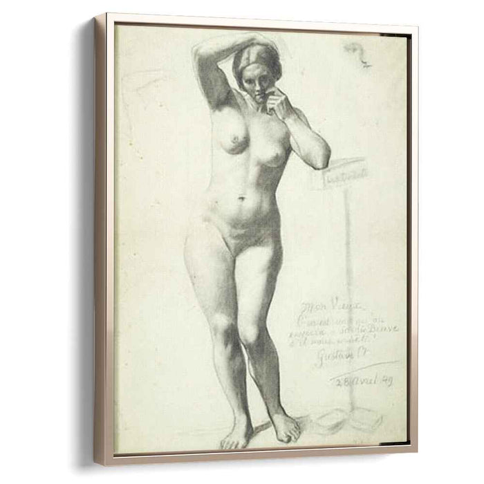 Standing Fermale Nude by Gustave Courbet