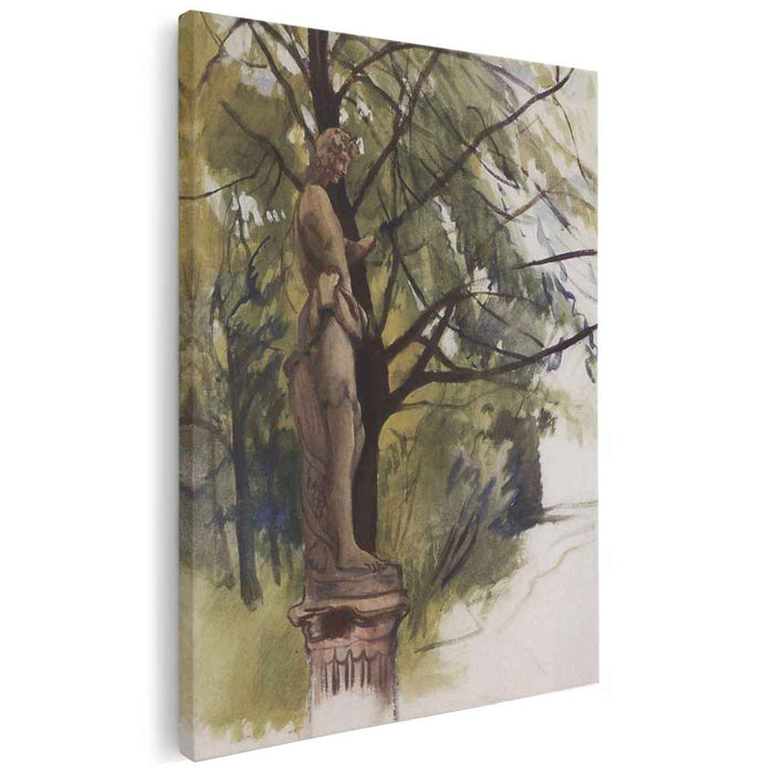 Statue of a faun in the garden of the Yusupov in St. Petersburg (1923) by Zinaida Serebriakova