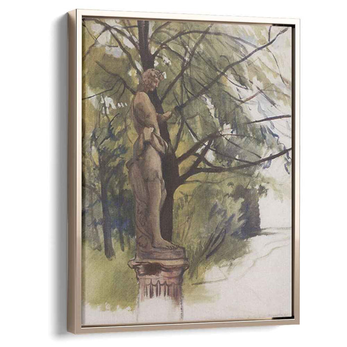 Statue of a faun in the garden of the Yusupov in St. Petersburg (1923) by Zinaida Serebriakova