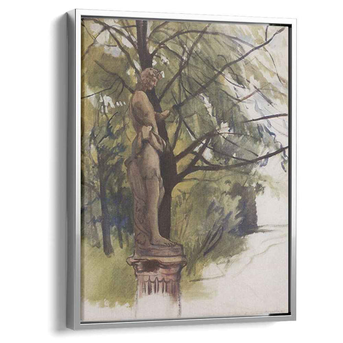 Statue of a faun in the garden of the Yusupov in St. Petersburg (1923) by Zinaida Serebriakova