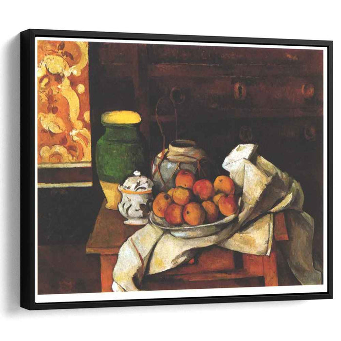 Still life in front of a chest of drawers (1887) by Paul Cezanne