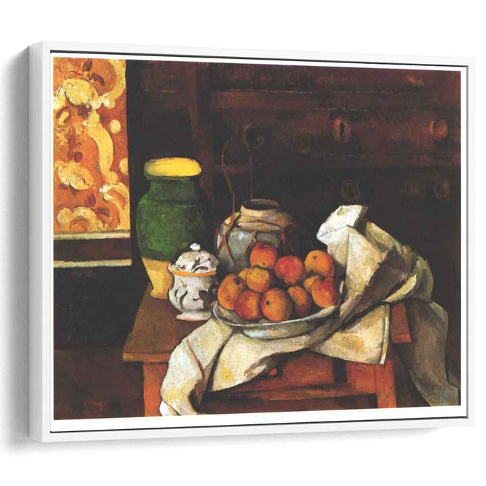 Still life in front of a chest of drawers (1887) by Paul Cezanne