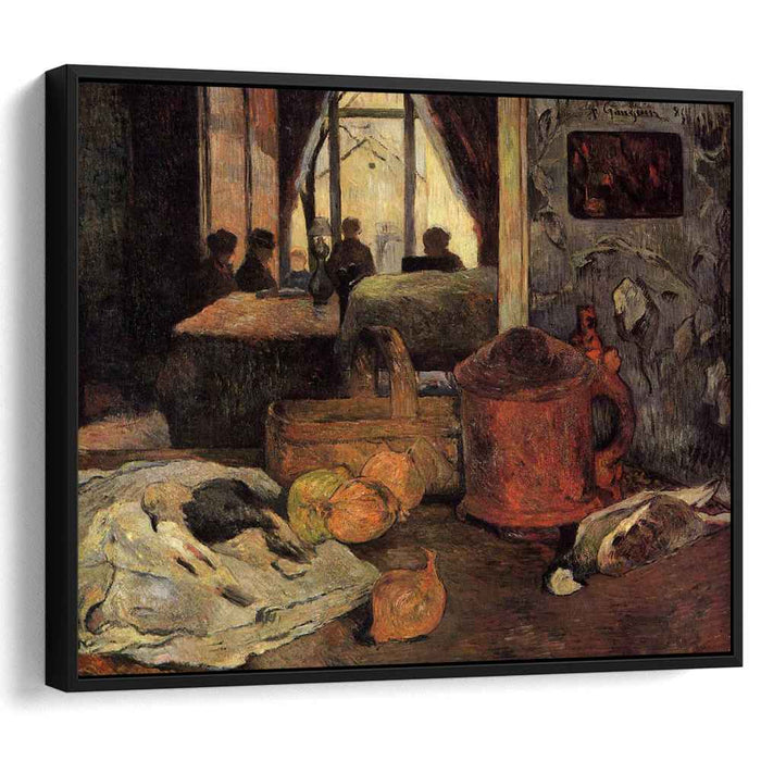 Still life of onions and pigeons and room interior in Copenhagen (1885) by Paul Gauguin
