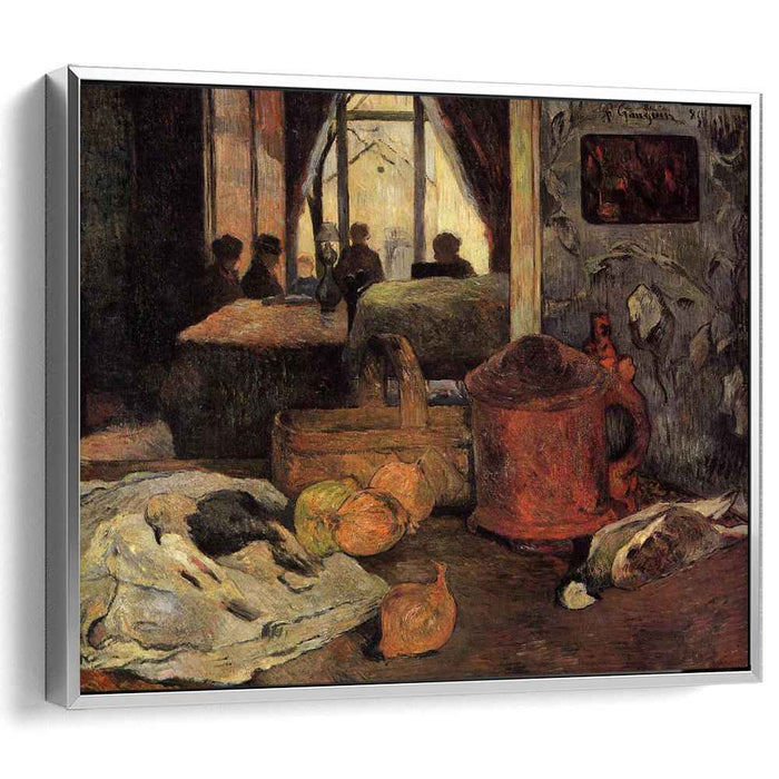 Still life of onions and pigeons and room interior in Copenhagen (1885) by Paul Gauguin