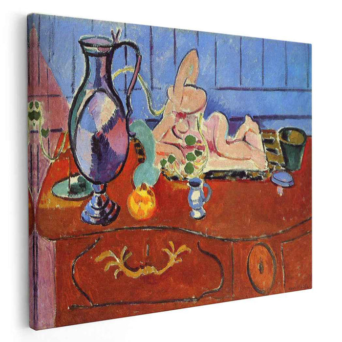 Still Life with a Pewter Jug and Pink Statuette (1910) by Henri Matisse