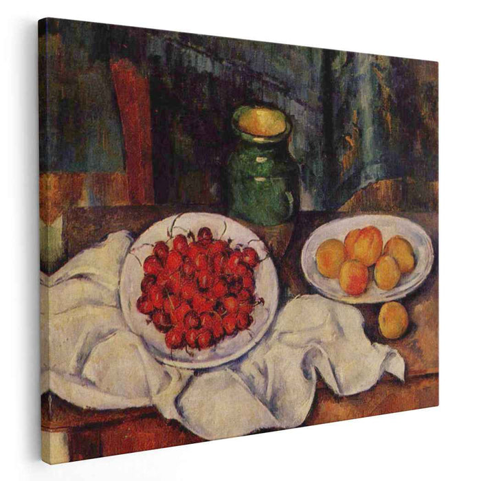 Still Life with a Plate of Cherries (1887) by Paul Cezanne