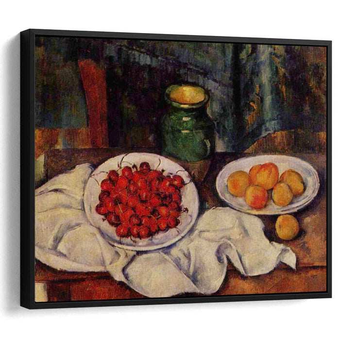 Still Life with a Plate of Cherries (1887) by Paul Cezanne
