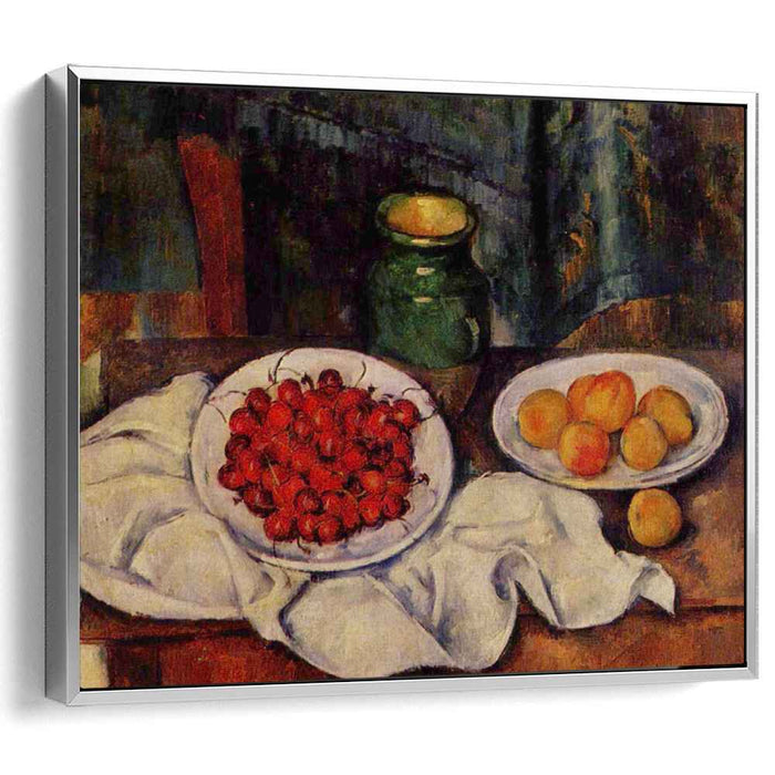 Still Life with a Plate of Cherries (1887) by Paul Cezanne