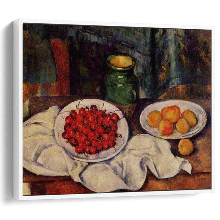 Still Life with a Plate of Cherries (1887) by Paul Cezanne