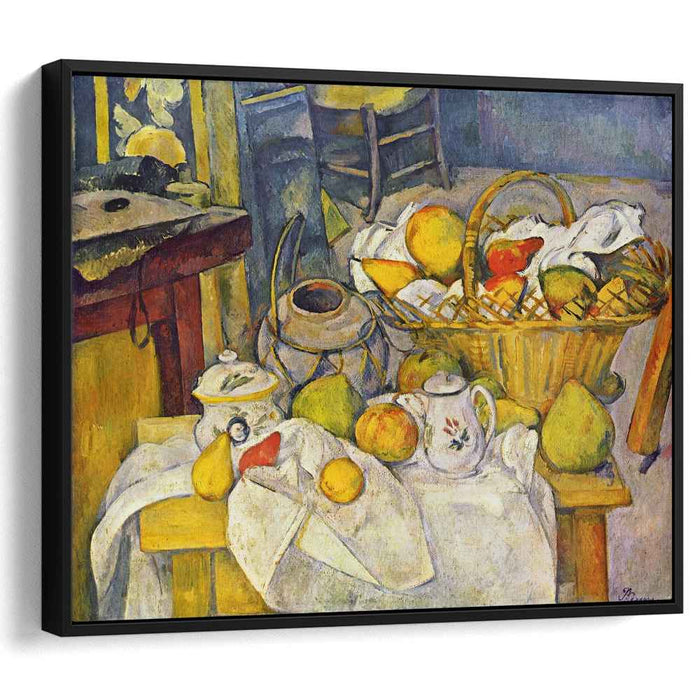 Still life with basket (Kitchen table) (1890) by Paul Cezanne