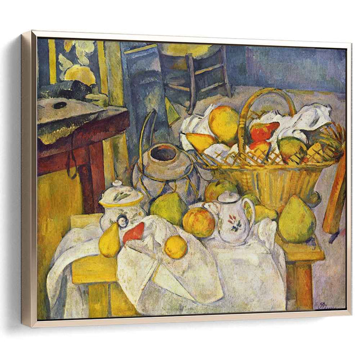 Still life with basket (Kitchen table) (1890) by Paul Cezanne